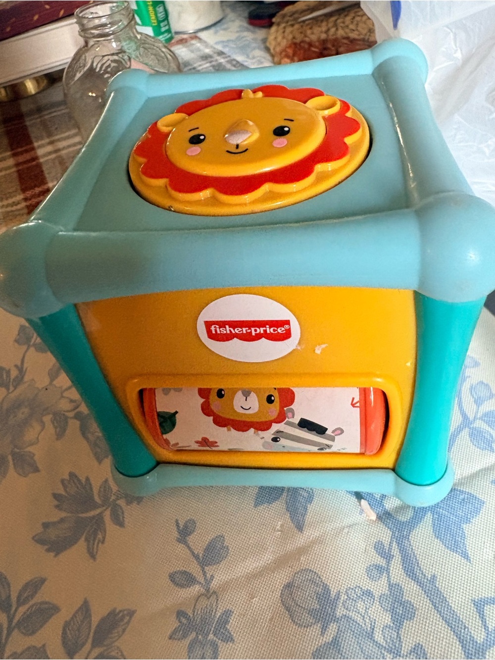 Fisher-Price Teal & Yellow Lion Activity Cube